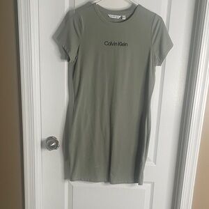 Calvin Klein Sage Green Mini Dress